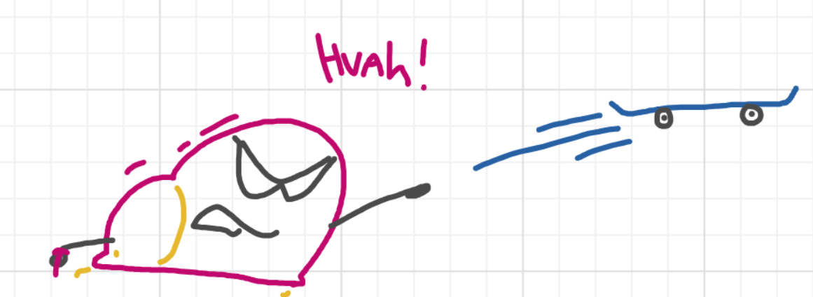 A panel from Running Duos, episode four of the Board Boards object show by Furretwalk/WalkingFurret.